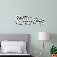 Vista 4 de Vancetyno Together We Make A Family - Calcomanía de vinilo para pared, diseño de refranes inspiradores, decoración del hogar