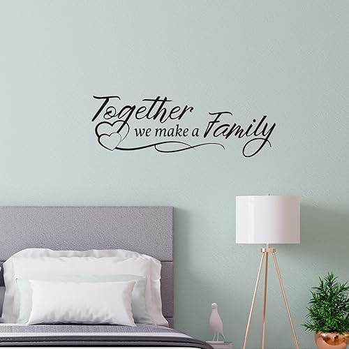 Miniatura 4 de Vancetyno Together We Make A Family - Calcomanía de vinilo para pared, diseño de refranes inspiradores, decoración del hogar