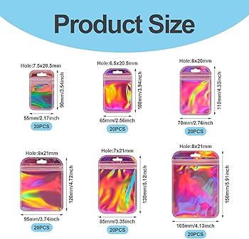 Amazon.co.jp: Beadthoven オーロラ チャック付きポリ袋 小分け収納用