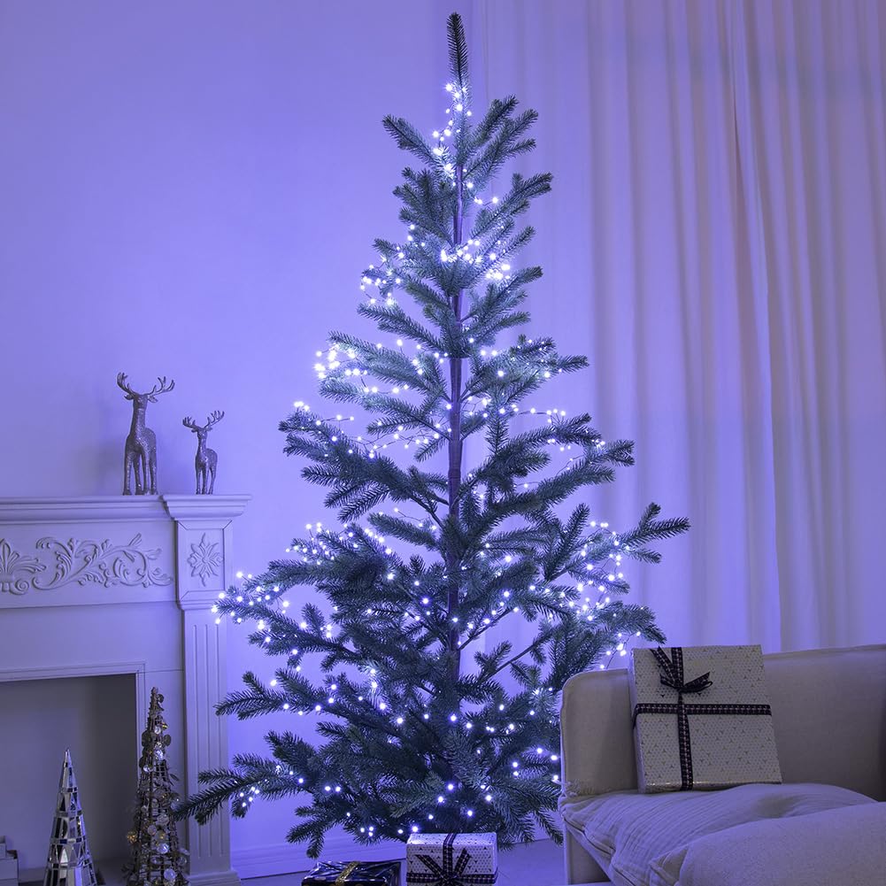 Guirlande Lumineuse Feu d’Artifice 15m 500 LEDs Blanc Froid avec Prise pour Intérieur Fil Argenté Lumières Fées LED avec Télécommande pour Sapin de Noël, Plantes, Chambre, Jardin, Patio