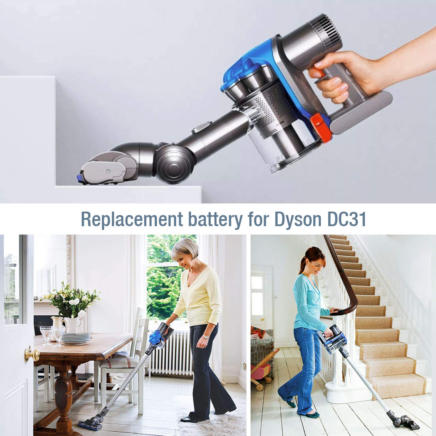 Powerextra Ersatzakku für Dyson DC31 22.2V 4000mAh kompatibel mit Dyson DC31 DC34 DC35 DC44 (NUR FÜR TYP A)