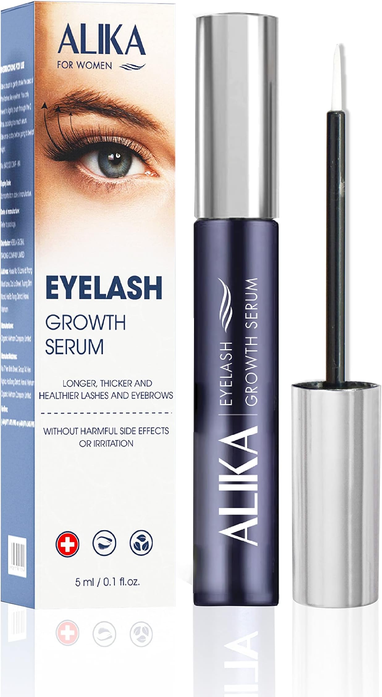 ALIKA Natural Cruelty-Free Nourish Lash Growth Serum, Helps Eyelashes Longer, Thicker Quickly, Luscious, and Safe for the Eyes, with Rydensyl & Peptides Contained in Lash and Brow Growth Serum [5ML]