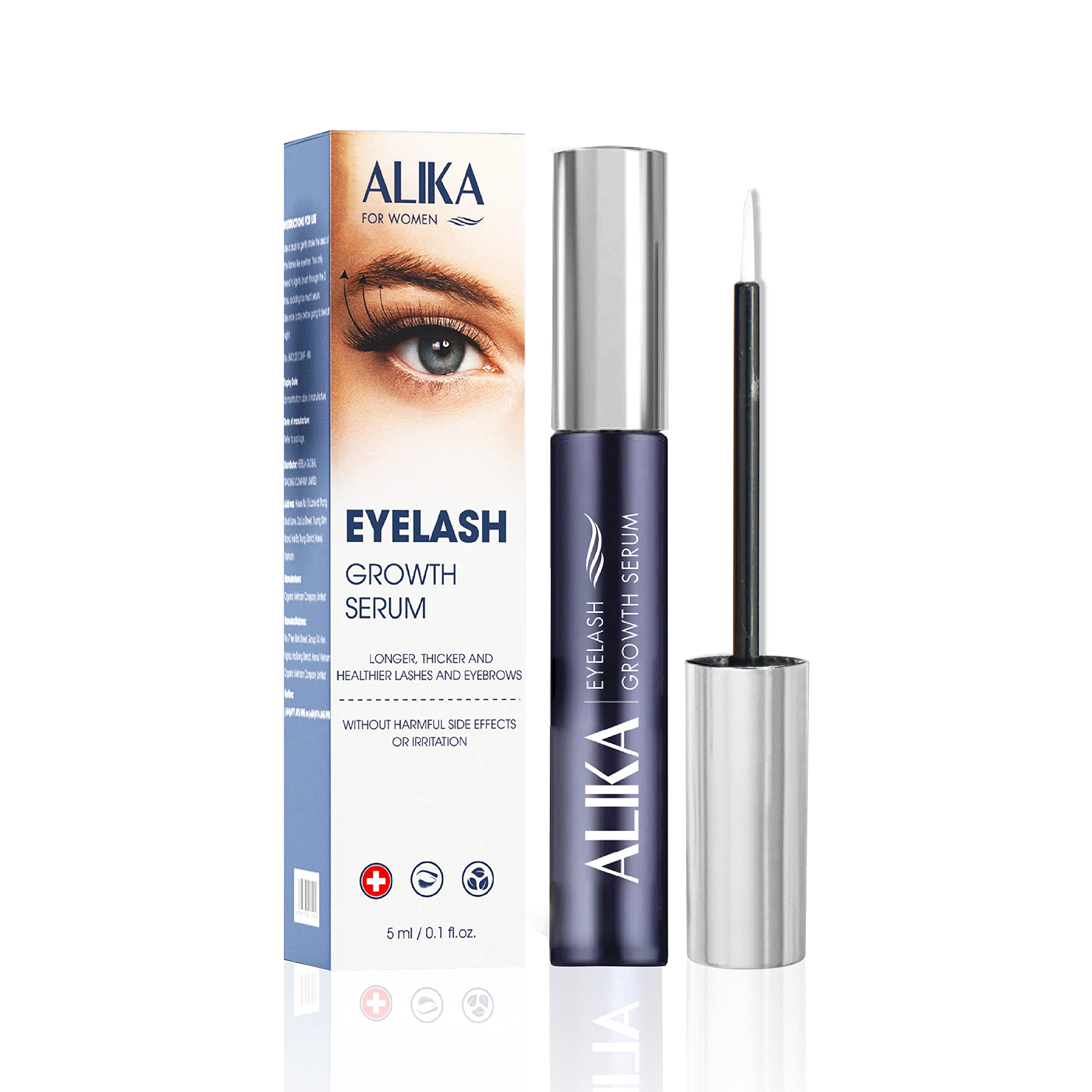 ALIKA Natural Cruelty-Free Nourish Lash Growth Serum, Helps Eyelashes Longer, Thicker Quickly, Luscious, and Safe for the Eyes, with Rydensyl & Peptides Contained in Lash and Brow Growth Serum [5ML]