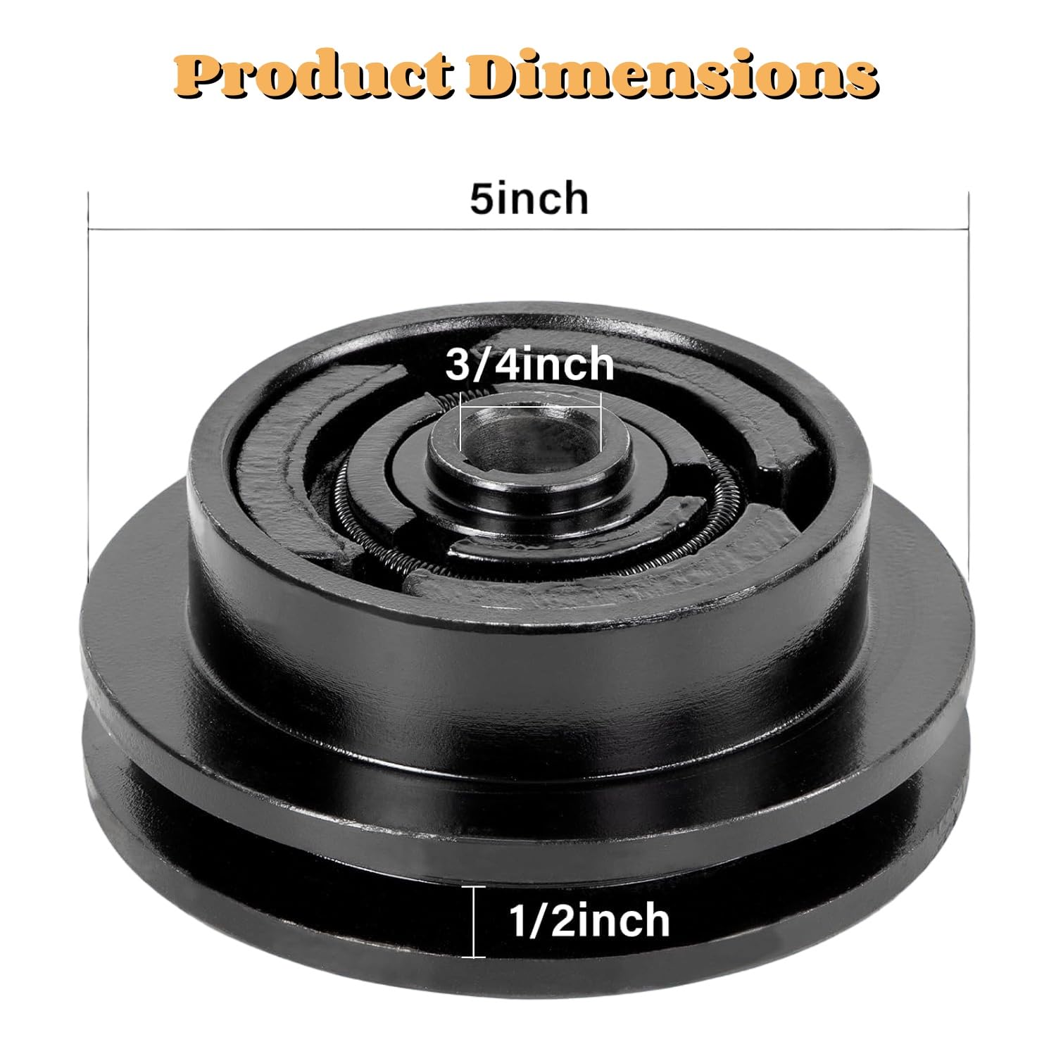 Embrague centrífugo de 12.7 cm, polea única de 1/5.1 cm, correa trapezoidal de 3/10.2 cm, repuesto para compactadores de placa Wacker VP1340 VP1350 VP1750, ejes de motor Honda GX160 o GX200. Mixizap