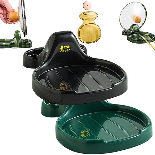 Miniatura 16 de Espátula de cocina multifunción, soporte multifuncional para espátulas de cocina con soporte de tapa, soporte para cuchara con soporte para tapa