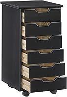 Vista 25 de Corinne - Carrito de almacenamiento con ruedas de seis cajones, color negro Linon