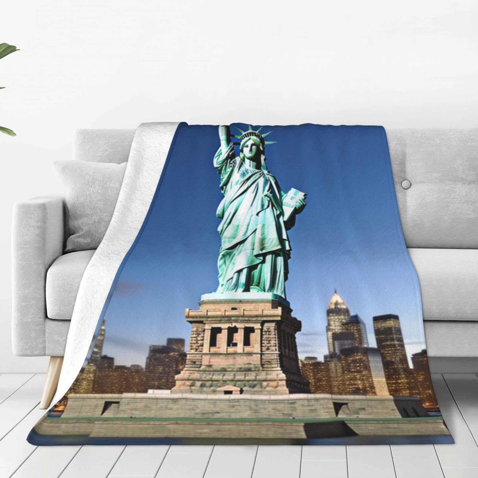 Plaid micro polaire Statue de la Liberté pour des soirées cocooning au salon