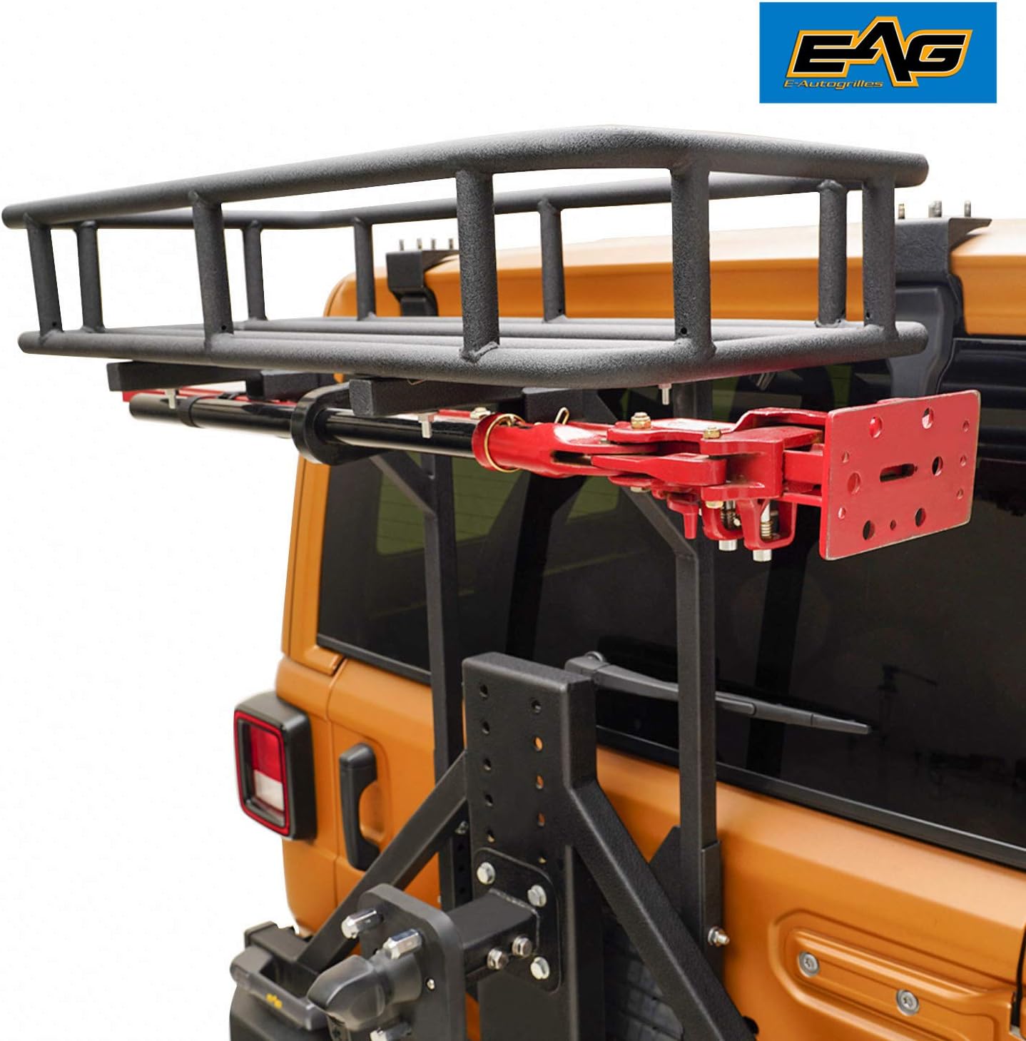 Cargo Management EAG Steel Rear Cargo Carrier Basket With HiLift Jack