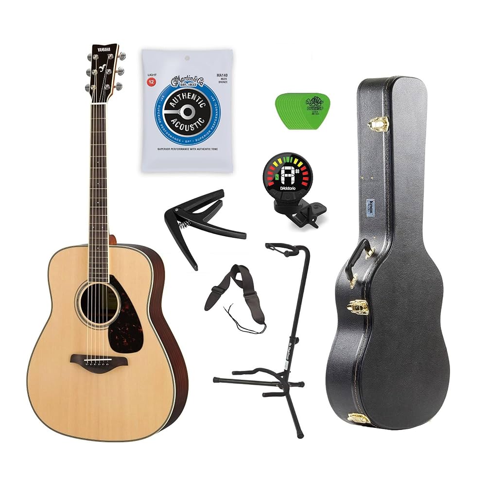 YAMAHAギターFG800(スタンド付き) Yamaha FG800 Acoustic Guitar Solid Top with Knox Hard Shell