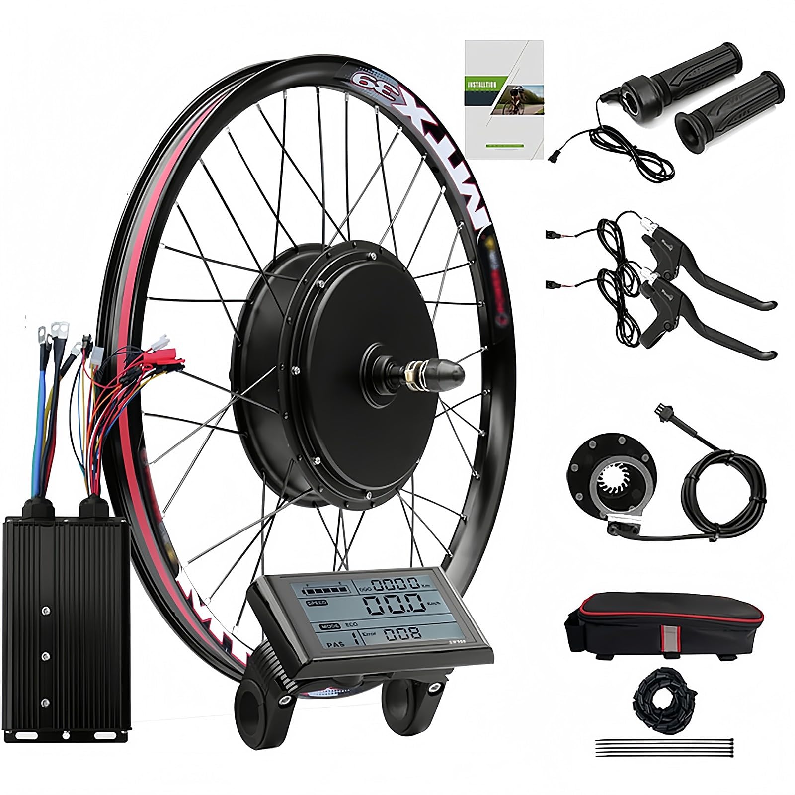 Zestaw do przebudowy roweru elektrycznego 72 V 5000 W, prędkość 100 km/h, tylne koło przesunięte 150 Mm, kompatybilny z MTB 24–29 cali, 5 KW, 3-trybowy kontroler 80 A,