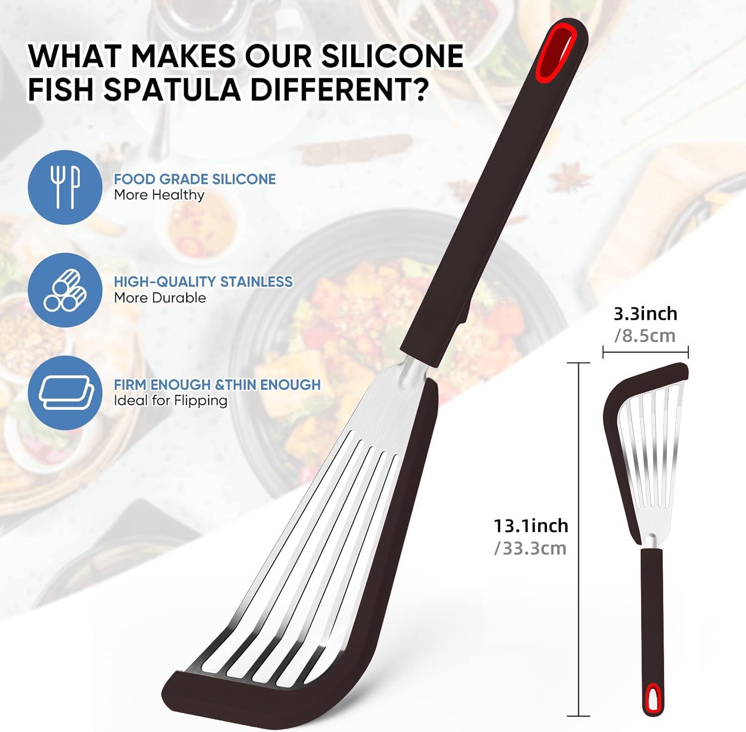 Set 2 Spatole In Silicone Vicloon - Antiaderenti, Resistente Al Calore 230°C, Per Cucina Senza Graffi