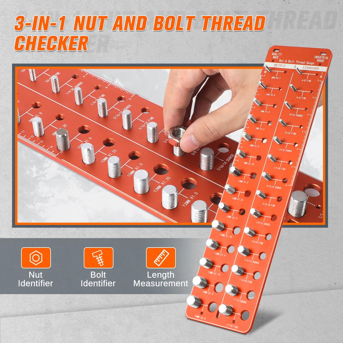 Snapklik.com : Thread Checker Standard And Metric, Nut And Bolt Thread ...