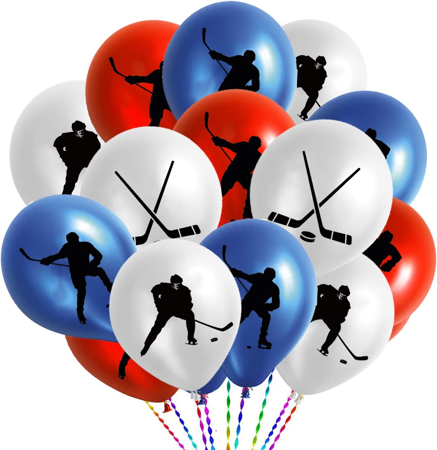 60PCS Hockey Party Decorations Latex Balloons Hockey