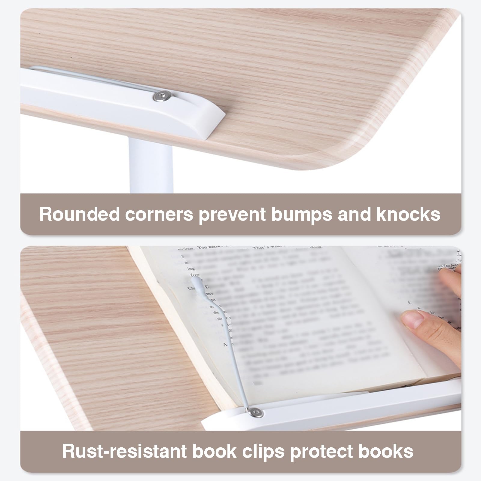 Générique Pupitre de Lecture en Bois réglable avec Pince à Pages, capacité de 25 kg, Roulette pivotante, idéal pour Les tablettes, Les Livres de Cuisine et Les Recettes - Parfait pour la Maison et Le