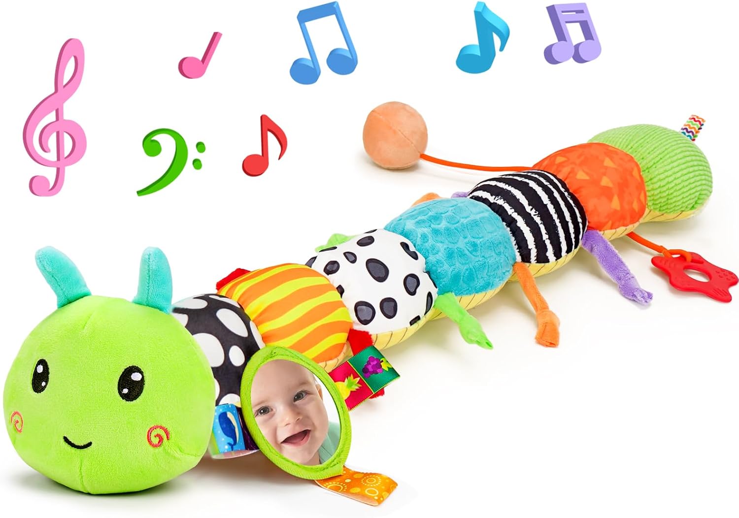 Newborn Baby Toys 0-12 Month, Sensory Music Soft Toys for Babies, Baby Boy Girl Gifts for Newborn, Tummy Time Toys Newborn Essentials, Infant Toy 0-3 0-6 0-12 Months