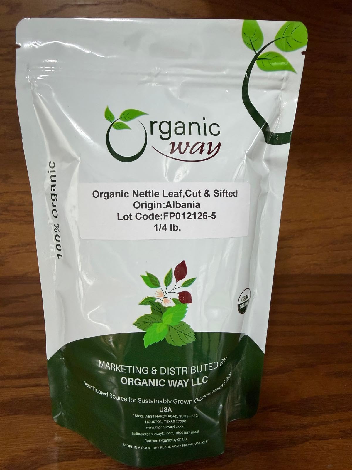 Nettle Leaf Cut & Sifted (Urtica dioica) - Herbal Tea - European Wild-Harvest | Organic & Kosher Certified | Vegan, Non GMO & Gluten Free | Origin - Albania (4 Ounce Pack)