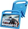 weelikeit 2025 Upgraded Kids Tablet, 10-Inch Android 14 Tablet for Kids, 8GB 44 RAM 128GB Storage, 6000mAh Long Battery, Dual Cameras, Great Tablet for Toddlers, Case Included Blue