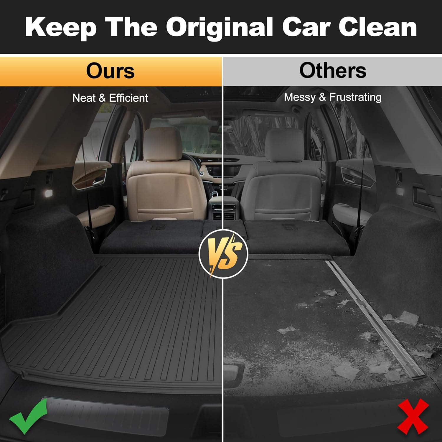 Cargo Mat fit for Cadillac XT5 2017-2025 2026: Custom Fit All Weather TPE Heavy Duty Cargo Liner 2026 XT5 Accessories