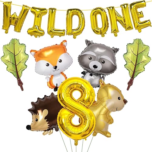 Miniatura 1 de 14 globos de polietileno de aluminio con diseño de animales del bosque, decoraciones de fiesta de cumpleaños para safari en la selva, suministros de