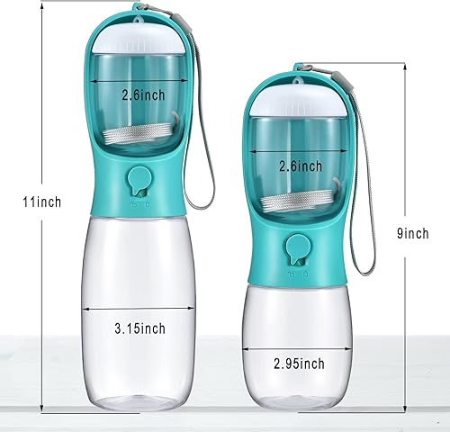 Vista 16 de Botella de agua para perros con contenedor de alimentos, cuenco de agua para cachorros de viaje, dispensador portátil para mascotas, artículos