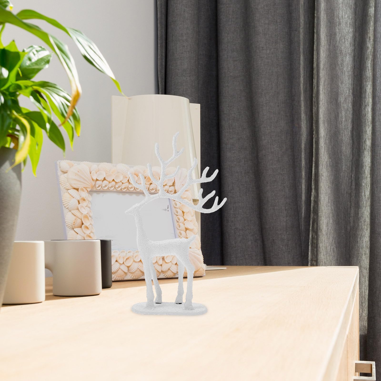 Statuetta Renna in Ghisa Elegante per Decorazione Natalizia da Tavolo Resistente e Facile da Mantenere per Arredamento Casa Durante Festività