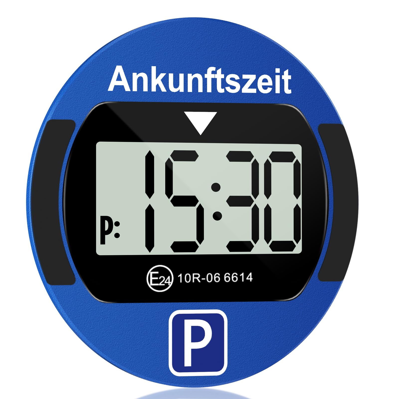 TEOV Elektronische Parkscheibe mit Zulassung KBA fürs Auto - Digitale Parkuhr mit Nachtmodus und Taktungseinstellung, Großer Bildschirm, präzise Zeitmessung, Rund. Blau oder Schwarz