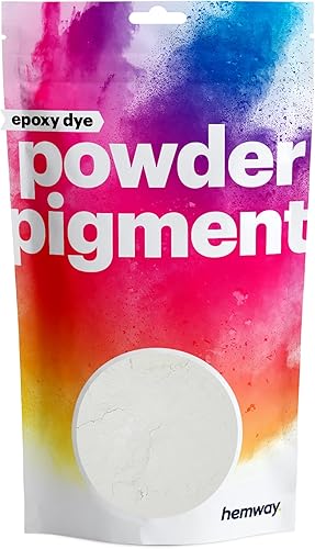 Hemway Tinte en polvo metálico blanco perla de 50 g  1.75 oz  Tinte premium de lujo para epoxi, resina, pintura de poliuretano, joyas, mesas y