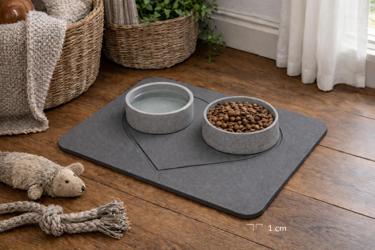 Alfombra Diatomita Baño Grande 75x45cm - Antideslizante y de Secado Rápido - Alta Absorción- Antimoho - Base de Goma y Lija, Alfombrilla Baño Diatomita - Color Gris