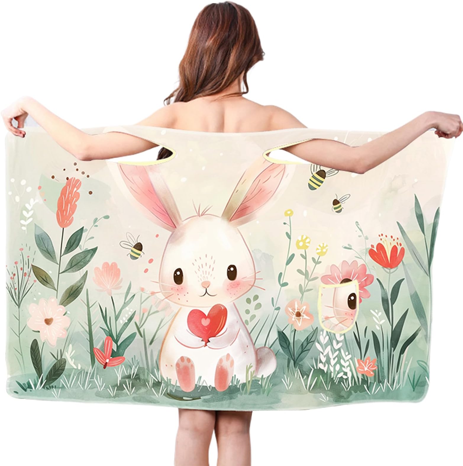 Amazon.com: Wearable Bath Towel Plus Size Coral Fleece Absorbent Bath ...
