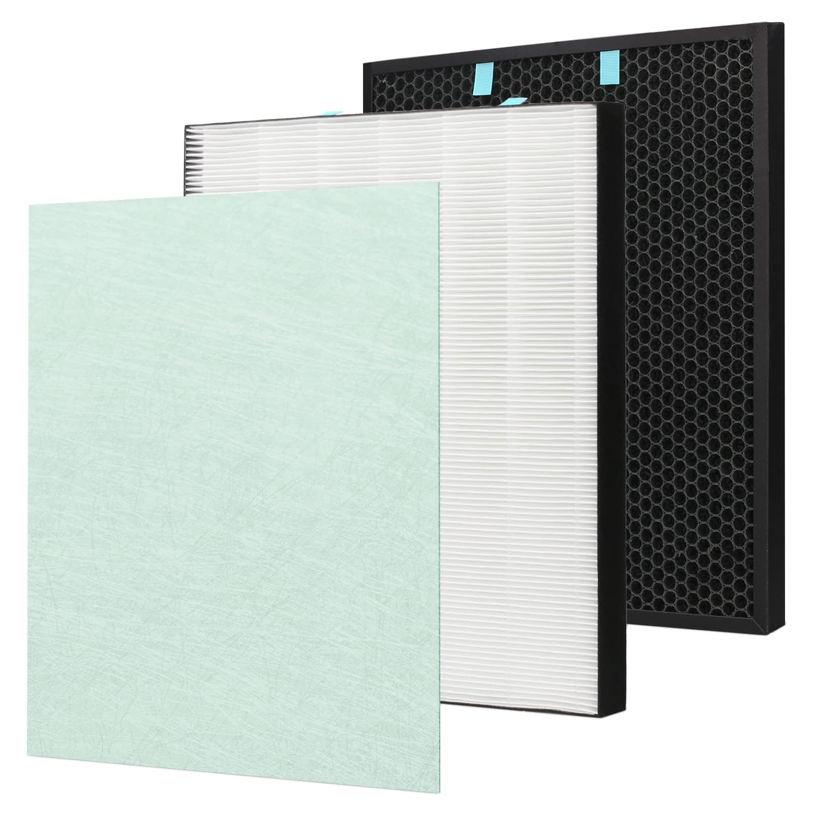 UOUOLONUN True HEPA Filter Set for Bissell Air400, 1 HEPA + Pre Filter + 1 Carbon Filter, Replaces Part 2521/2520