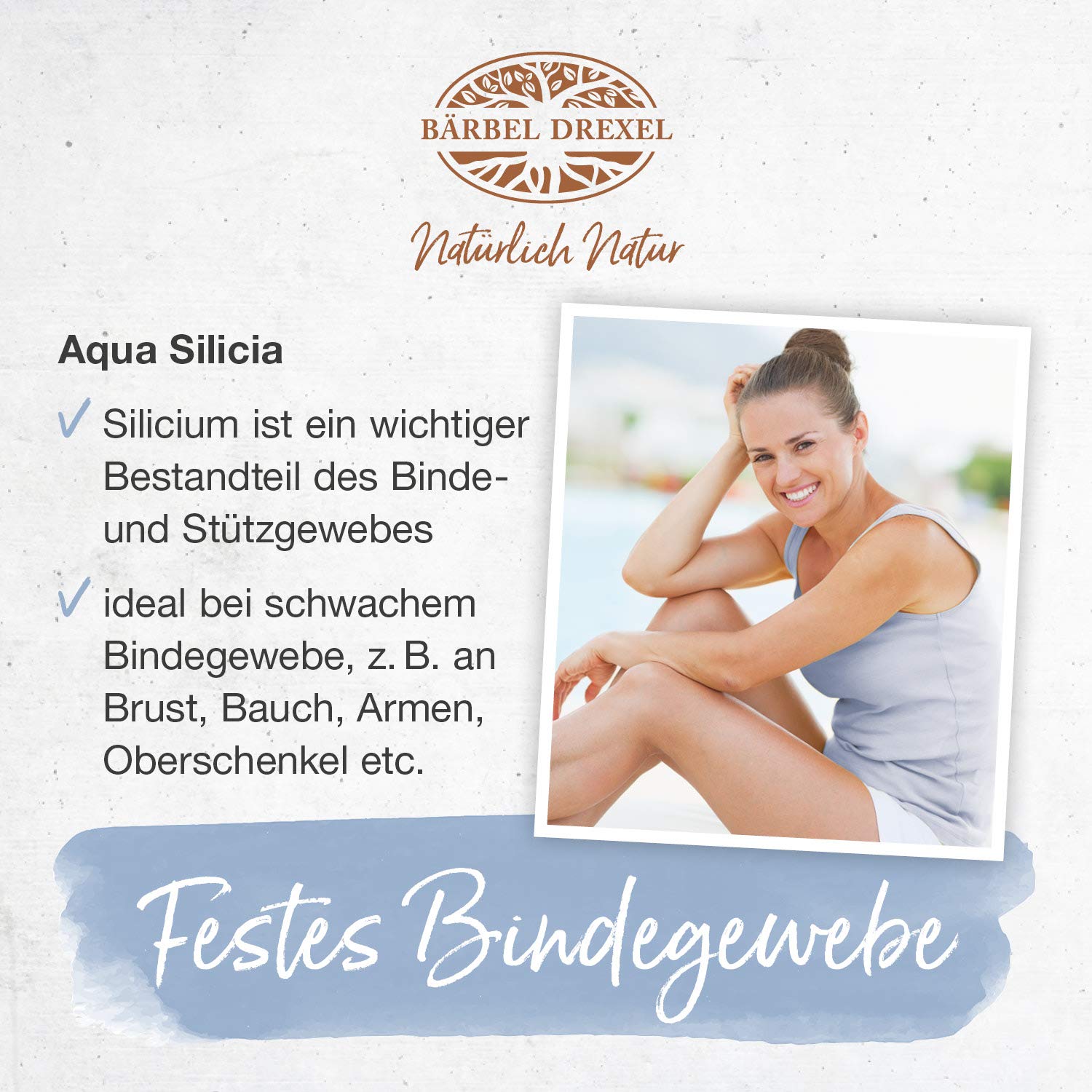 BÄRBEL DREXEL® Aqua Silicia – Kolloidales Silizium In Levitiertem belebtem Wasser (250ml) Vegane Herstellung Deutschland Bindegewebe Haut Haare Nägel Knorpel Natürliches Siliciumdioxid
