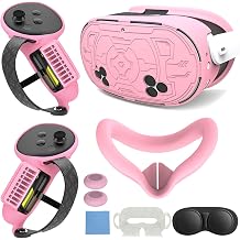 7-in-1 Silicone Protective Cover Set for Meta Quest 3s_TPU Blue | Included VR Protector Face Cover, Upgrade Battery Opening Controller Grips, Front Shell Cover and Lens Protective Cover