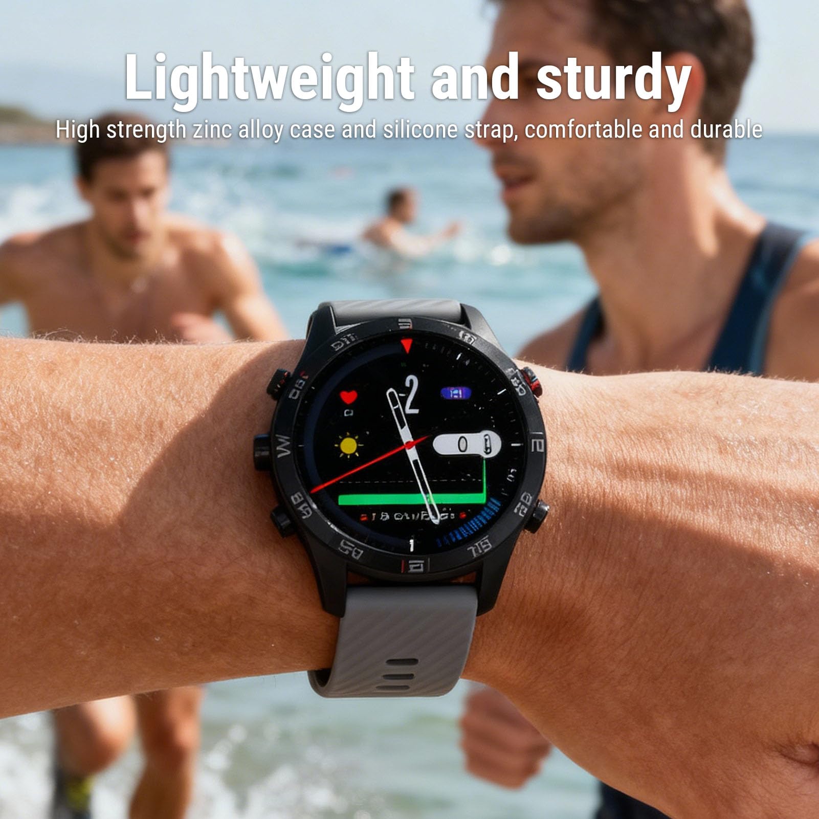 Drfeify Montre de Plongée Intelligente, Alliage de Zinc et Silicone, Ordinateur de Plongée étanche jusqu'à 100 M avec Capteur de Profondeur et Baromètre pour Les Activités sous-Marines