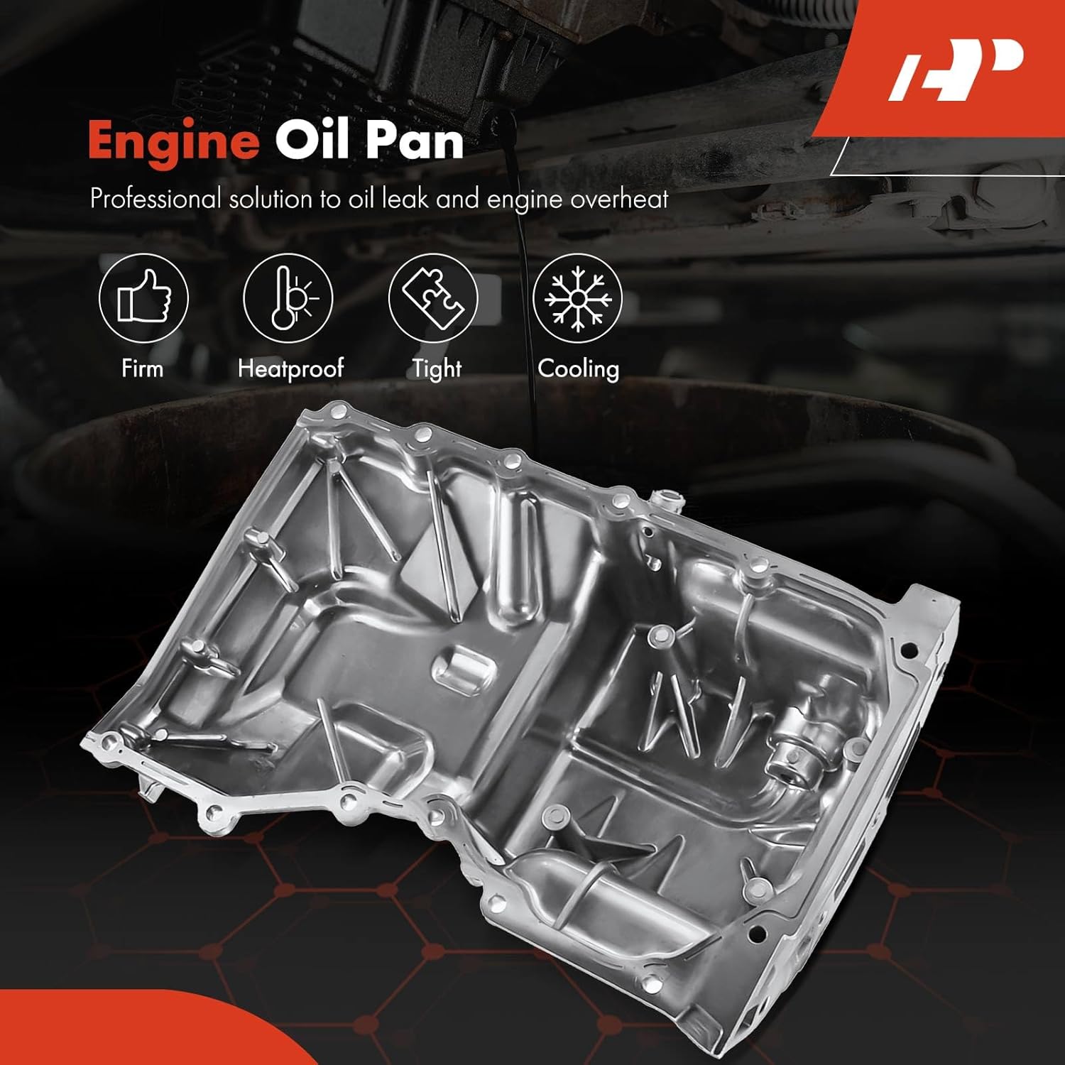 A-Premium Engine Oil Pan Sump with Drain Plug Compatible with Ford Ranger 2001-2011, Ranger 2012 (Mexico), F-100 Ranger (Mexico) 2001 & Mazda B2300 2001-2010, 2.3L