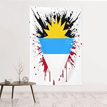 Bulcli Antiguan Antigua Barbuda Flag Tapestry Wall Hanging Poster Tapestries Home Decor for Bedroom Living Room 60X40 Inches