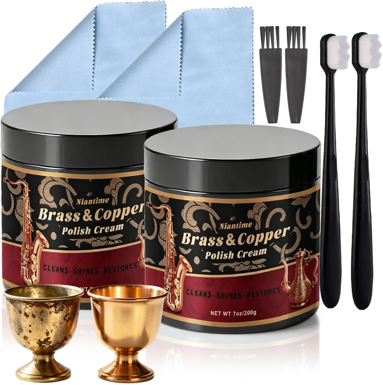 Brass Polish Copper Cream Cleaner Kit para limpieza de metales miniatura 1