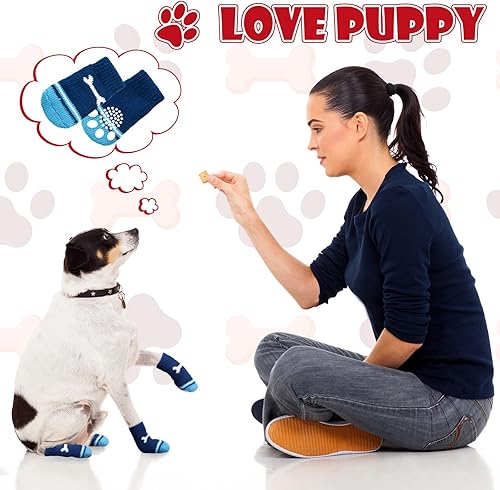 Miniatura 5 de Sadnyy 24 calcetines antideslizantes para perros pequeños, medianos y grandes, protectores de patas, control de tracción al aire libre, protección