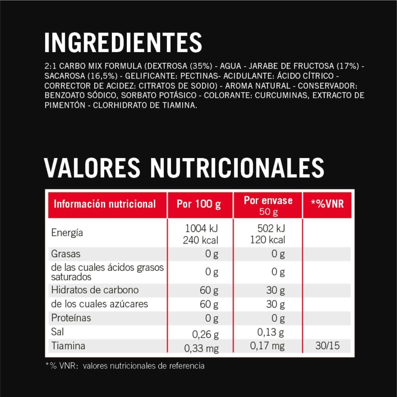 Enervit Carbo Jelly C2:1PRO, Gelatinas Energéticas para Actividades de Resistencia de Alta Intensidad, 30g de Carbohidratos, Sabor Tropical, Máxima Tolerancia, Sin Gluten, Vegano, Caja de 20 Paquetes