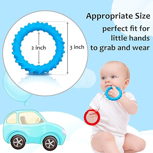 Miniatura 2 de Pulseras sensoriales masticables para niños y niñas, paquete de 4 pulseras sensoriales para niños con autismo, TDAH, ansiedad, textura suave, ayuda