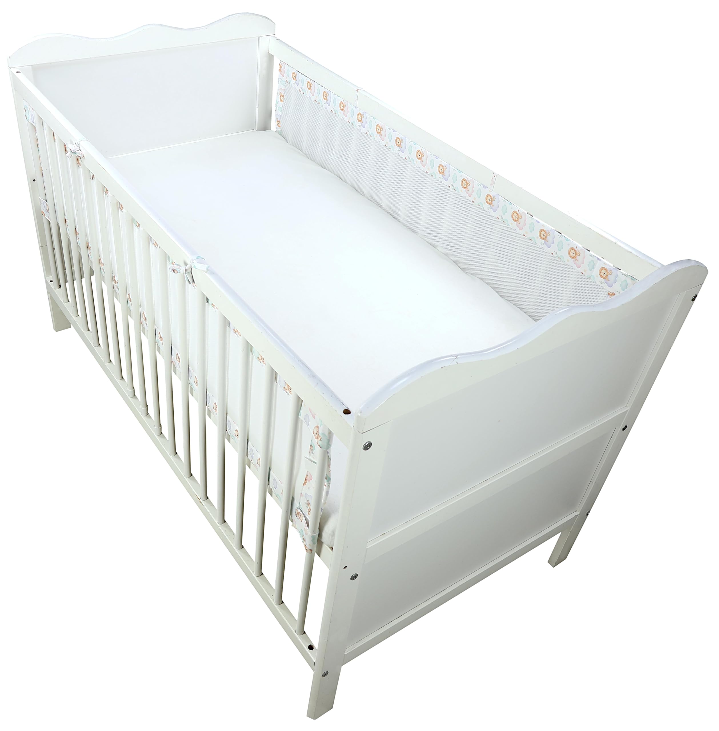 TupTam Barreaux Protection Filet Tour de Lit Bébé Mesh 3D Pack de 2 pièces, Lion et Ours, env. 128 x 30 cm (pour lit d'enfant 140x70)