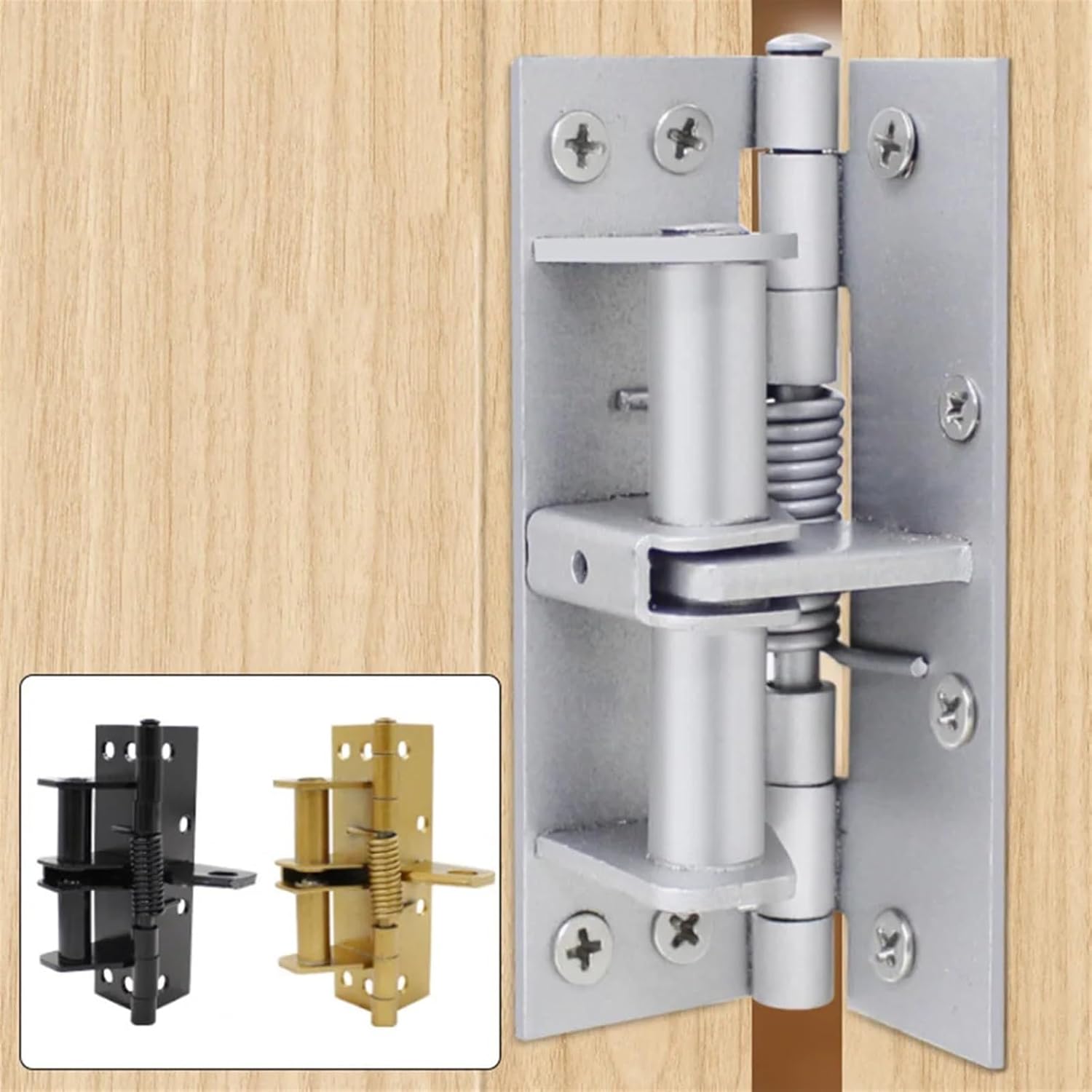 Invisible Spring Hinge Automatic Closing 90 Degree Positioning Hinge Self-aligning Hinge for Door Cabinet Furniture Hardware (Color : Black)
