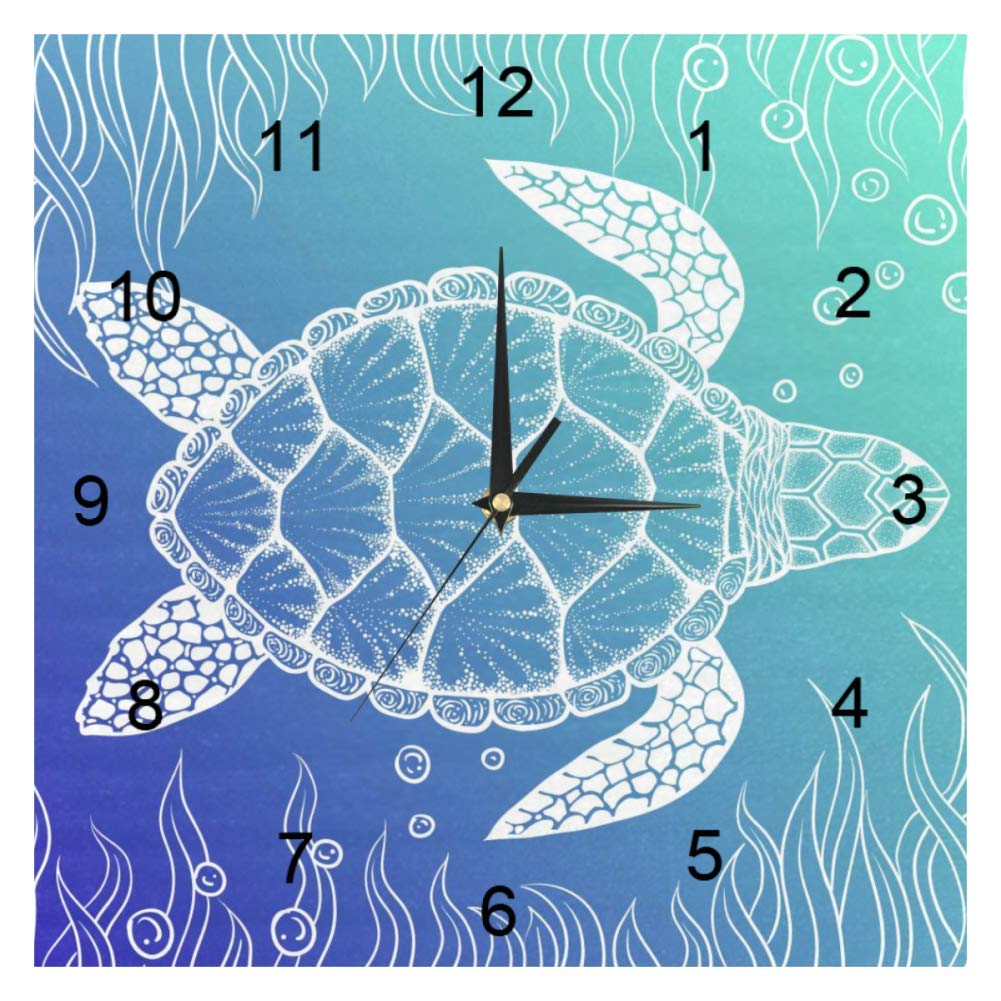 Horloge murale silencieuse tortue de mer sans tic-tac pour un sommeil paisible