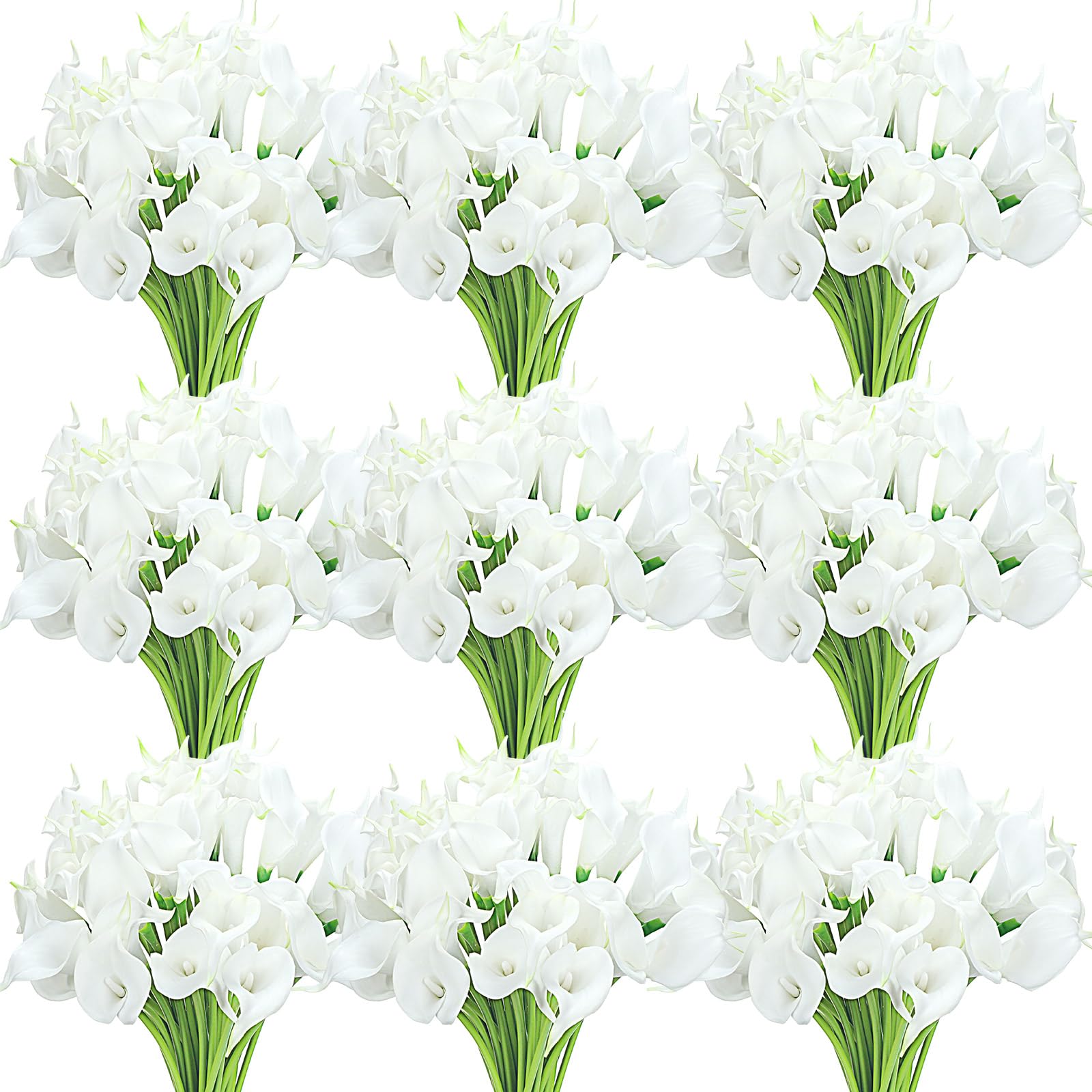 Photo 1 of Crowye 65 Pcs Artificial Calla Lily Flowers, 14 Inch, White