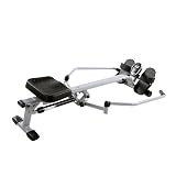 Sunny Health & Fitness SF-RW5639, maquina de remo con movimiento completo con capacidad de peso de 350 lb y monitor LCD