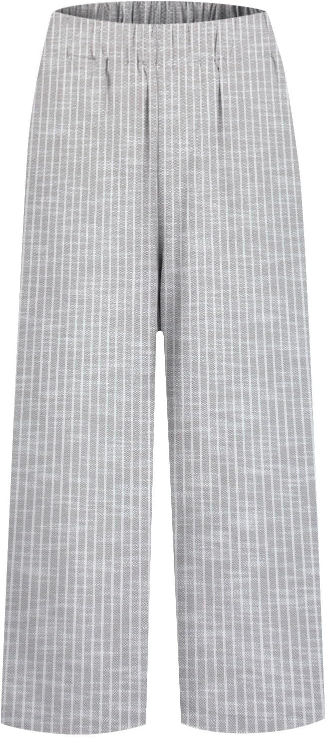 Tween Girls Pants Casual Bowknot Elastic Waistband Baggy Wide Leg Pants with Pockets