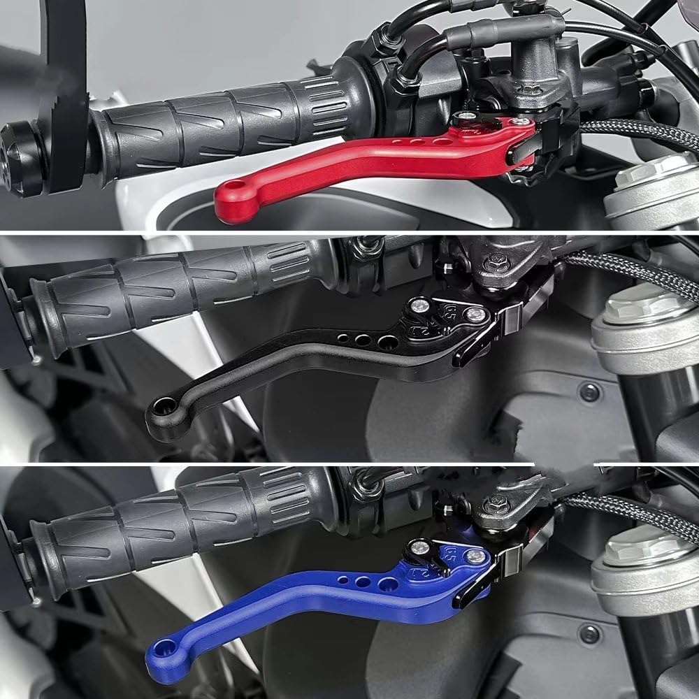 Für Y&amaha MT125 MT-125 YZF-R125 YZF R125 MT 125 XSR125 2016-2024 Kurzer Griff Einstellbarer Bremshebel Kupplungshebel Handhebel Motorrad Brems Kupplung Shebel(Schwarz)