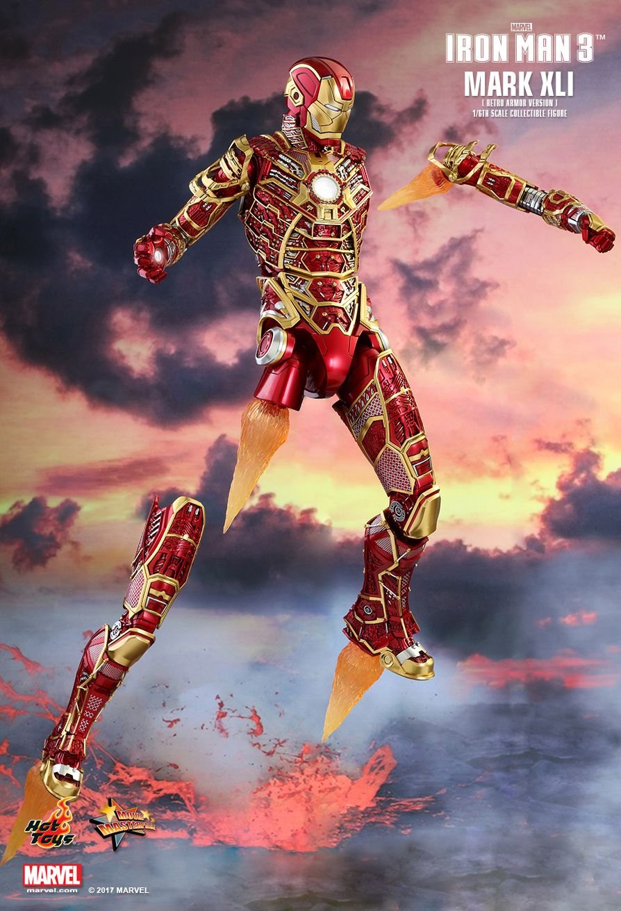 Hot Toys HT902963 Marvel Iron Man Mark XLI Bones Retro Armor Version Figure 1:6 Scale | Iron Man 12 Inch Action Figure 16 Scale Series - Iron Man Mark XLI Bones Retro Armor Version Hot Toys 9 product thumbnail 8