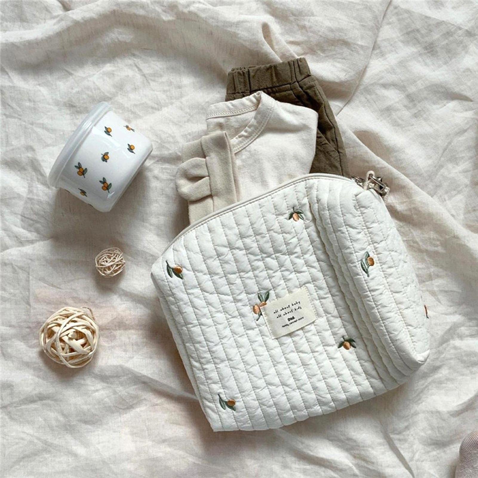 Organizzatore della Mamma Borsa per Pannolini Portatile Universale per Bambini Ricamo Orso