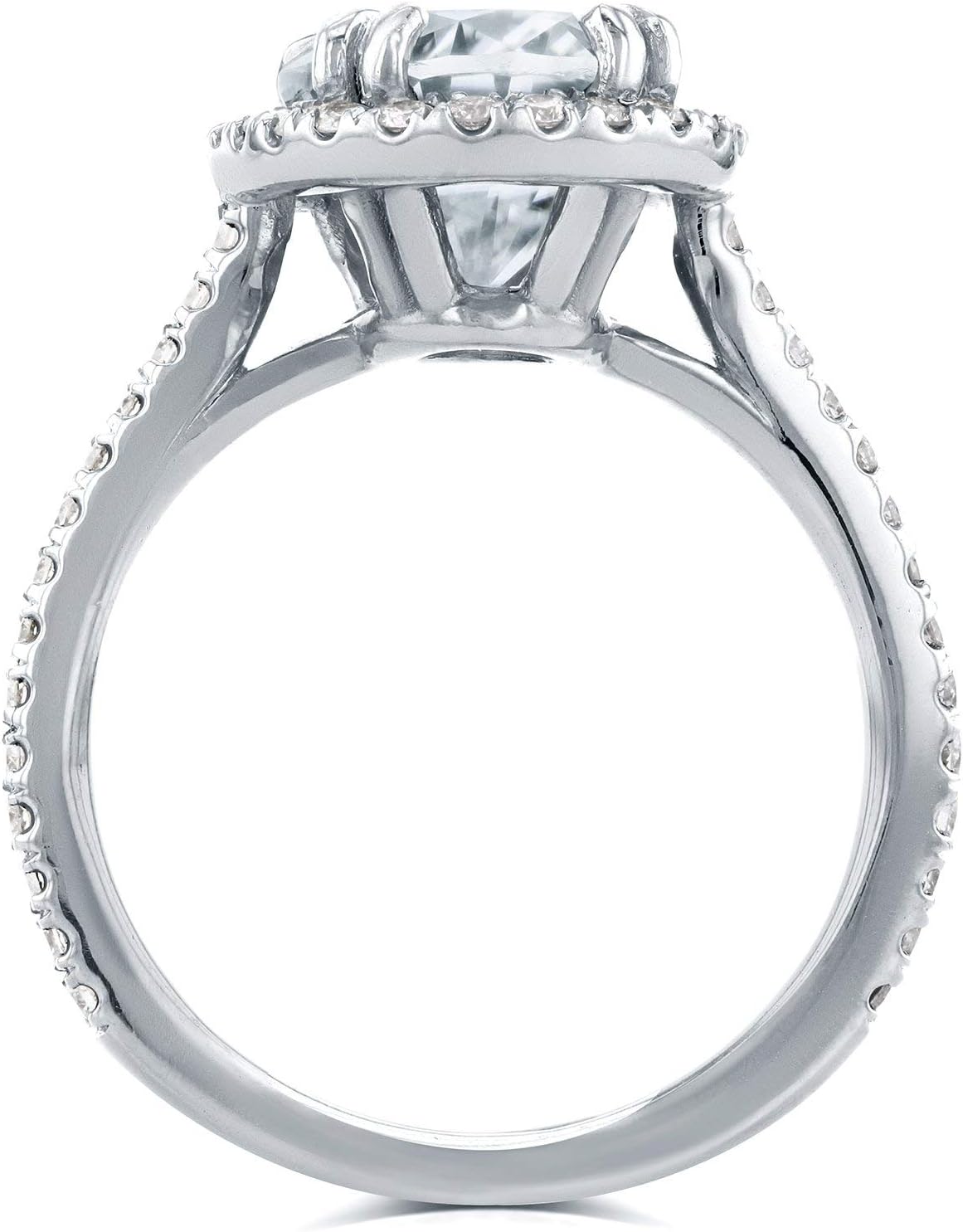Kobelli Oval Moissanite Engagement Ring 3 2/5 CTW in 14k White Gold