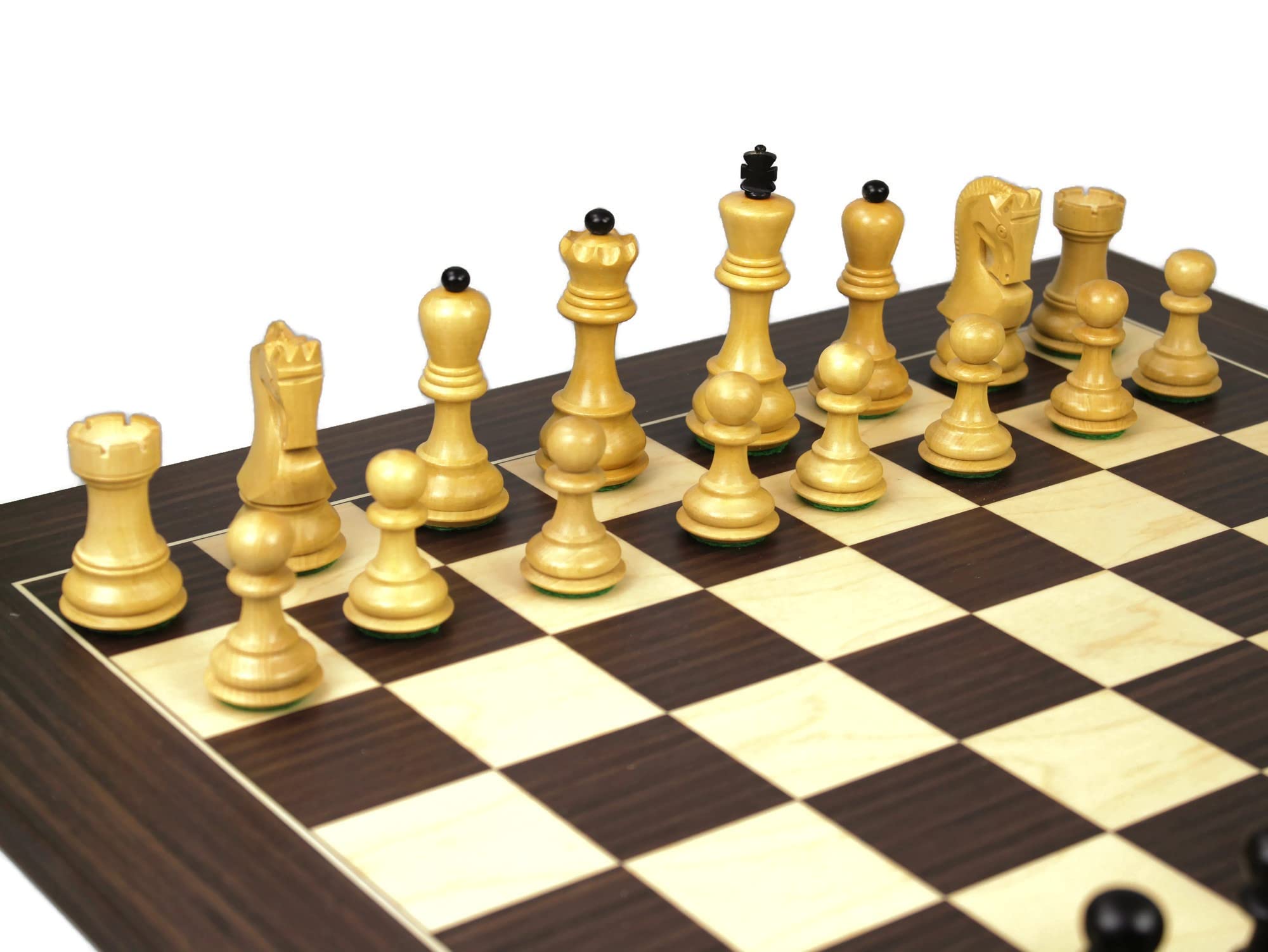 Set di scacchi in legno Macassar Tavola da 20 pollici ponderata Ebanizzata Zagabria Staunton Pezzi 9,75 pollici